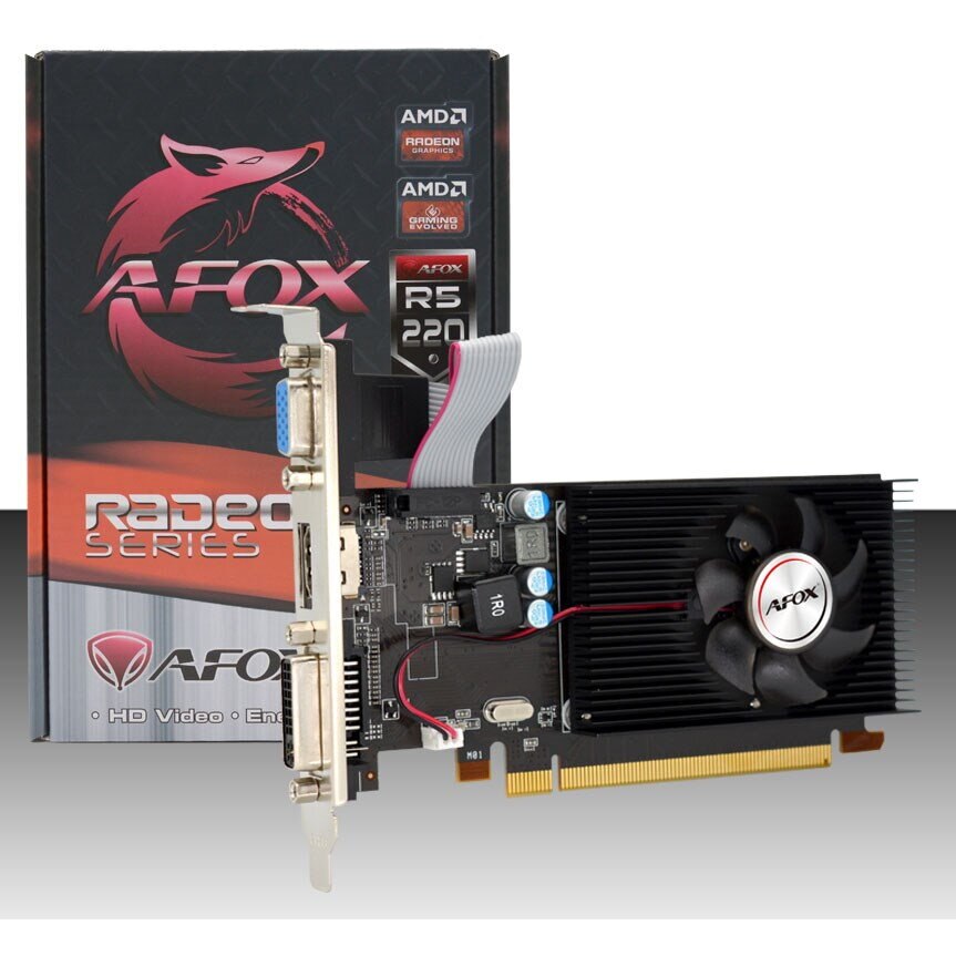Видеокарта AFOX Radeon R5 220 1GB DDR3 LP AFR5220-1024D3L5 - eMAG.bg