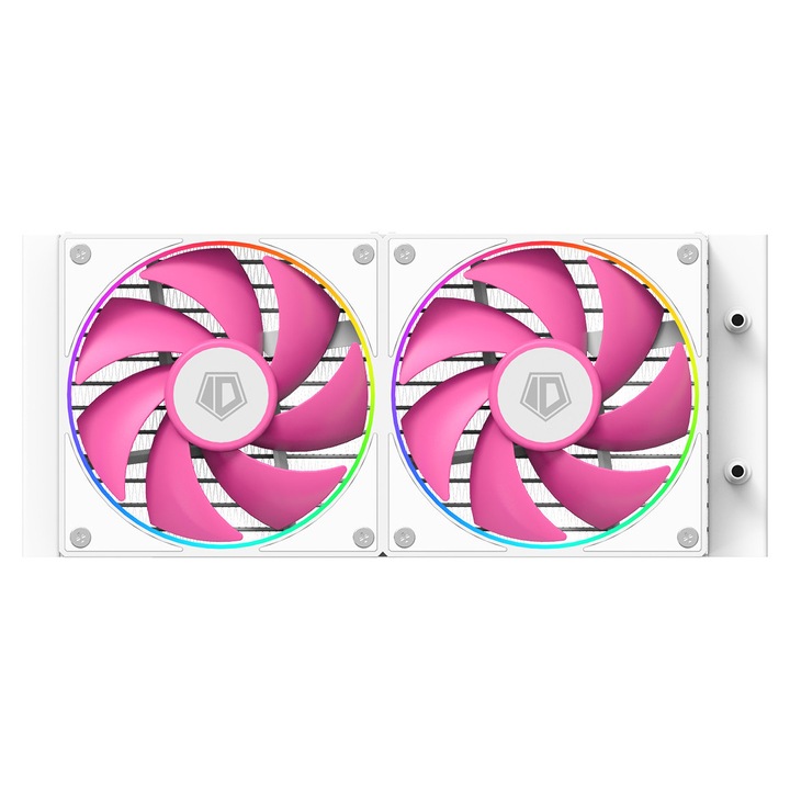 Folyadékos processzorhűtő ID-Cooling FX240 Infinity Pink aRGB, 300W TDP, 2x120mm, Fehér/Rózsaszín