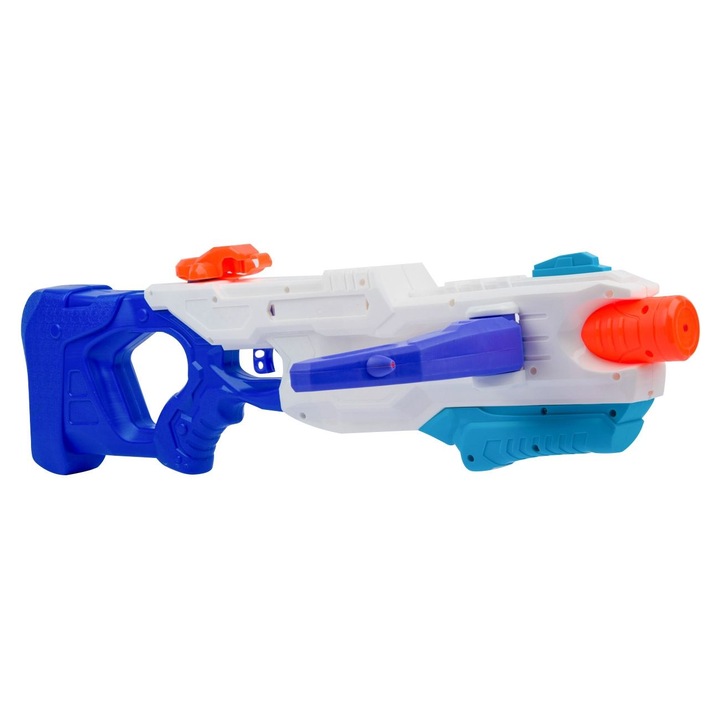 Pistol de apa „Tri-Jet Blaster” 59 × 20 × 20 cm CARODIS, alb-albastru, plastic cu raza de 11 m