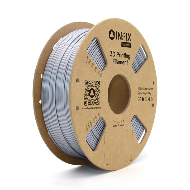 Filament 3D INFIX, PLA Easy to Print, 1.75 mm, 1 kg, 190 - 220 °C, Silver Gray