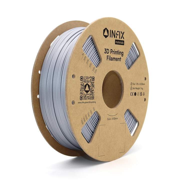 Filament 3D INFIX, PLA Easy to Print, 1.75 mm, 1 kg, 190 - 220 °C, Silver Gray