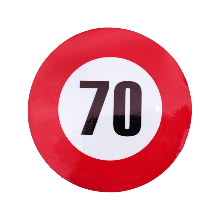 Fényvisszaverő matrica sebességhatár 70 km/h fi12 cm
