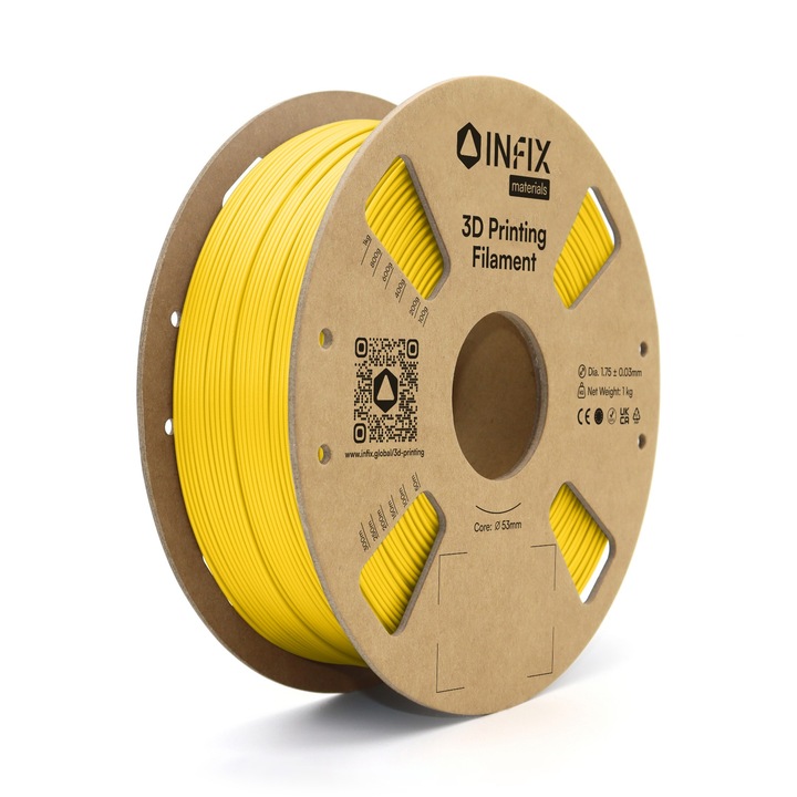 Filament 3D INFIX, PLA Easy to Print, 1.75 mm, 1 kg, 190 - 220 °C, Galben