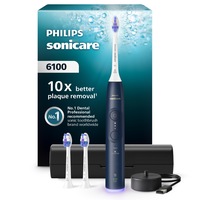 Periuta de dinti electrica Philips Sonicare HX7403/01, 62.000 miscari/minut, autonomie 21 zile, 2 moduri de periere, 3 intensitati, senzor presiune luminos, functia BrushSync, 3x capete de periere Sensitive, toc de transport, albastru