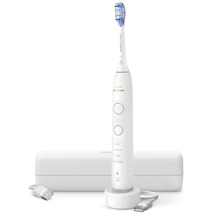 Periuta de dinti electrica Philips Sonicare HX7420/01, 62.000 miscari/minut, conectata la apilcatie, autonomie 21 zile, 4 mod de periere,3 intensitati, senzor presiune luminos, fun