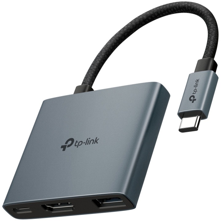 USB Type-C хъб TP-Link UH3020C, 3-в-1, 1 x HDMI, 1 x PD USB-C 100W, 1 x USB 3.0, алуминиев корпус