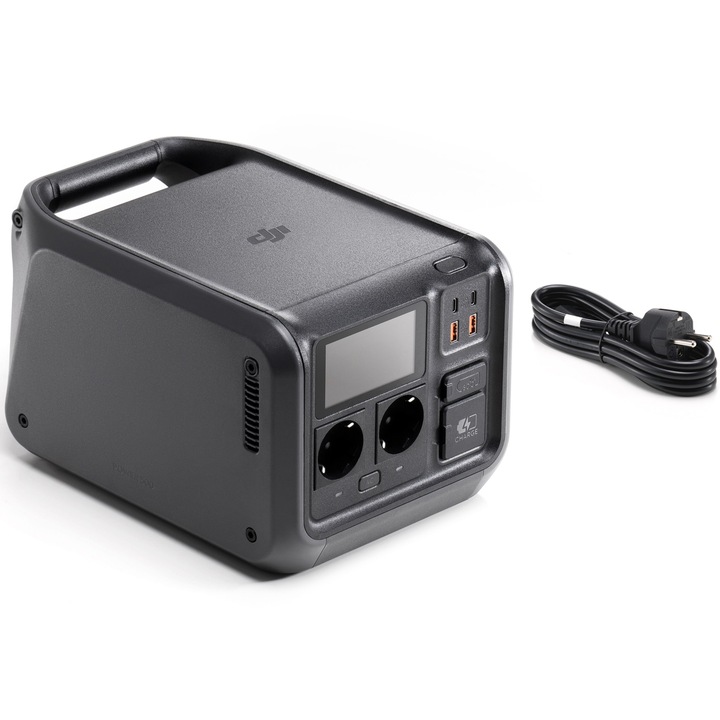 Statie de alimentare portabila DJI Power 500, 512 Wh, AC out 100-120/220-240V, max out 1000W, Out: 2x USB-A, 2x USB-C, 1x SDC Lite, 2x AC Output, 1x AC Input