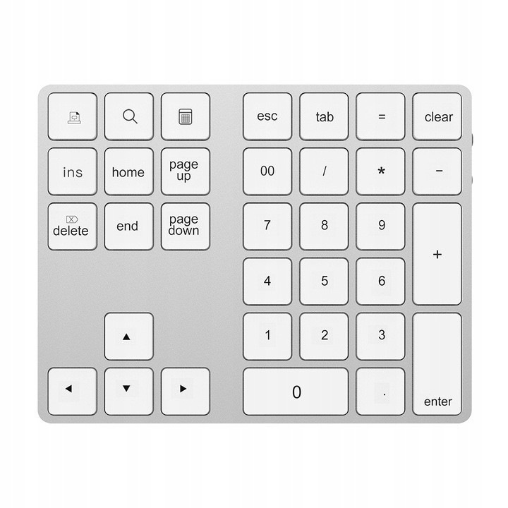 Tastatura numerica Bluetooth, argintie, 14.6x11.4cm, cu cablu USB