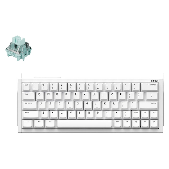 Tastatura Magnetic Switch Gaming IQUNIX EZ63 Rapid Trigger, 8K Hz, Cu Fir 60%, Magnetic Jade Gaming, Alb