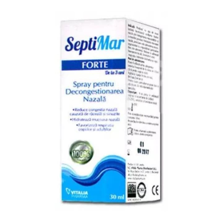 Spray nazal cu Apa de Mare Hipertona, 30 ml, Septimar Forte
