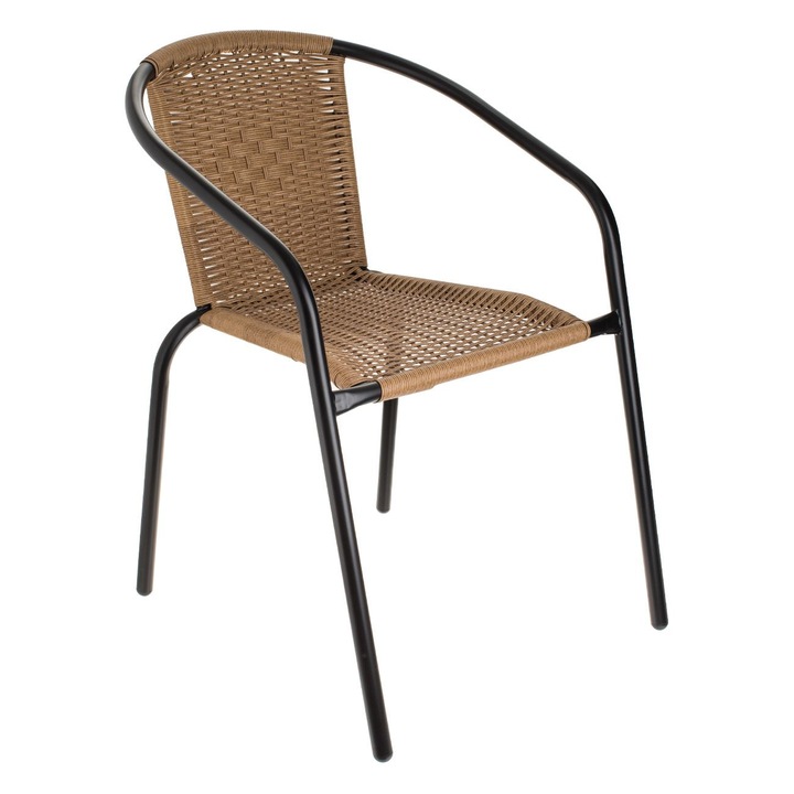 Scaun de Gradina Metalic Impletit Maro 54x63x76cm