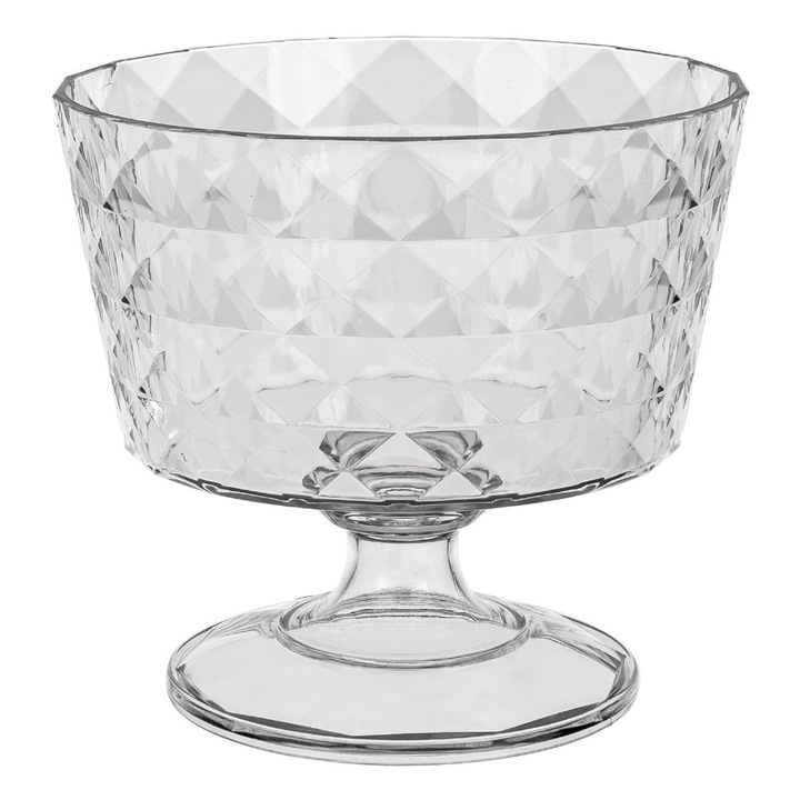 Gyémánt alakú átlátszó műanyag fagylalttál lábbal, 450 ml