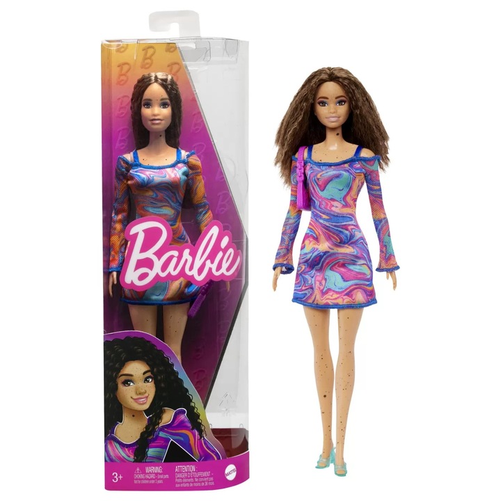 Barbie Fashionista baba, szatén, szeplőkkel