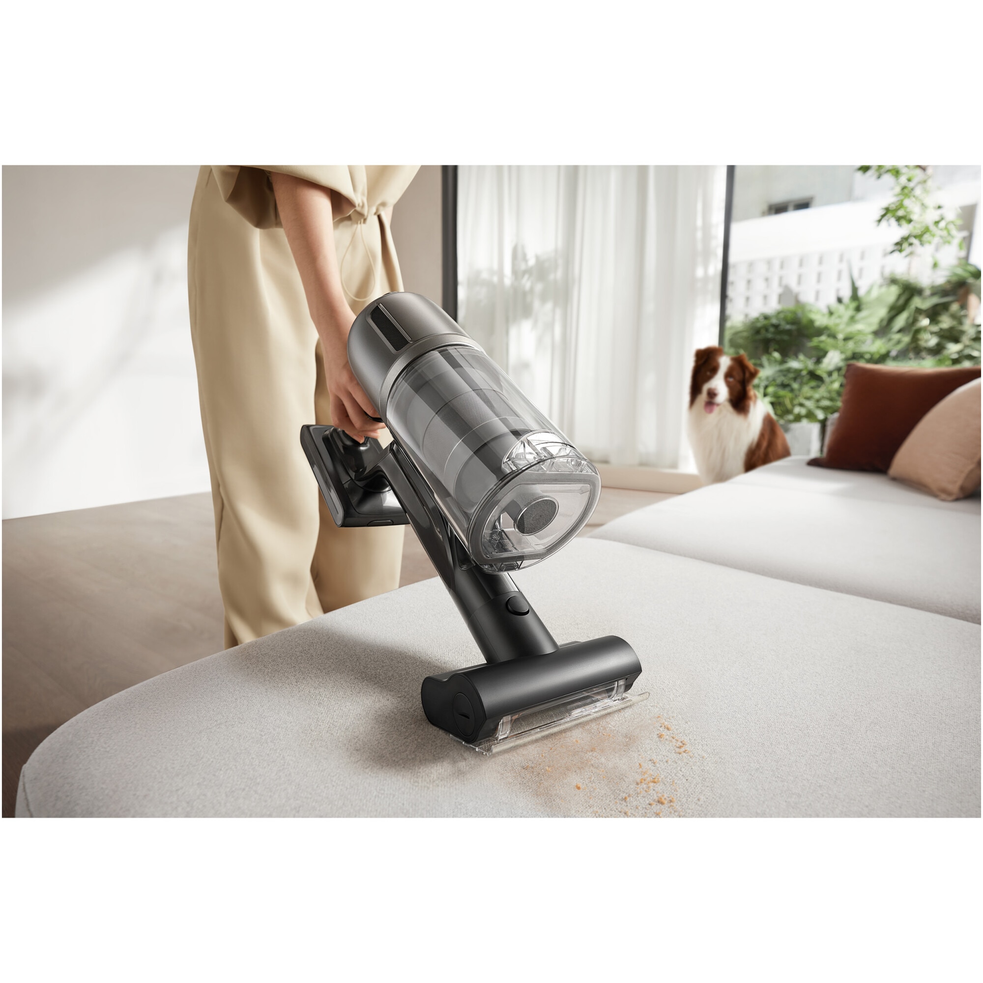 Aspirator vertical Dreame Z30 AquaCycle VZV77B, 28000Pa, 310AW, HEPA H14 99,99%, autonomie 90 min, baterie 3200mAh, rezervor 0,6L, perie umeda motorizat, perii CelesTect™ cu iluminare, perie anti-incurcare, LCD, negru-gri