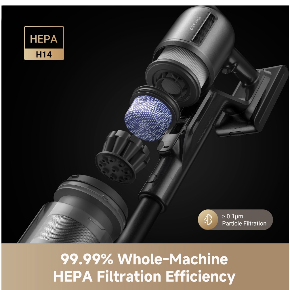 Aspirator vertical Dreame Z30 AquaCycle VZV77B, 28000Pa, 310AW, HEPA H14 99,99%, autonomie 90 min, baterie 3200mAh, rezervor 0,6L, perie umeda motorizat, perii CelesTect™ cu iluminare, perie anti-incurcare, LCD, negru-gri