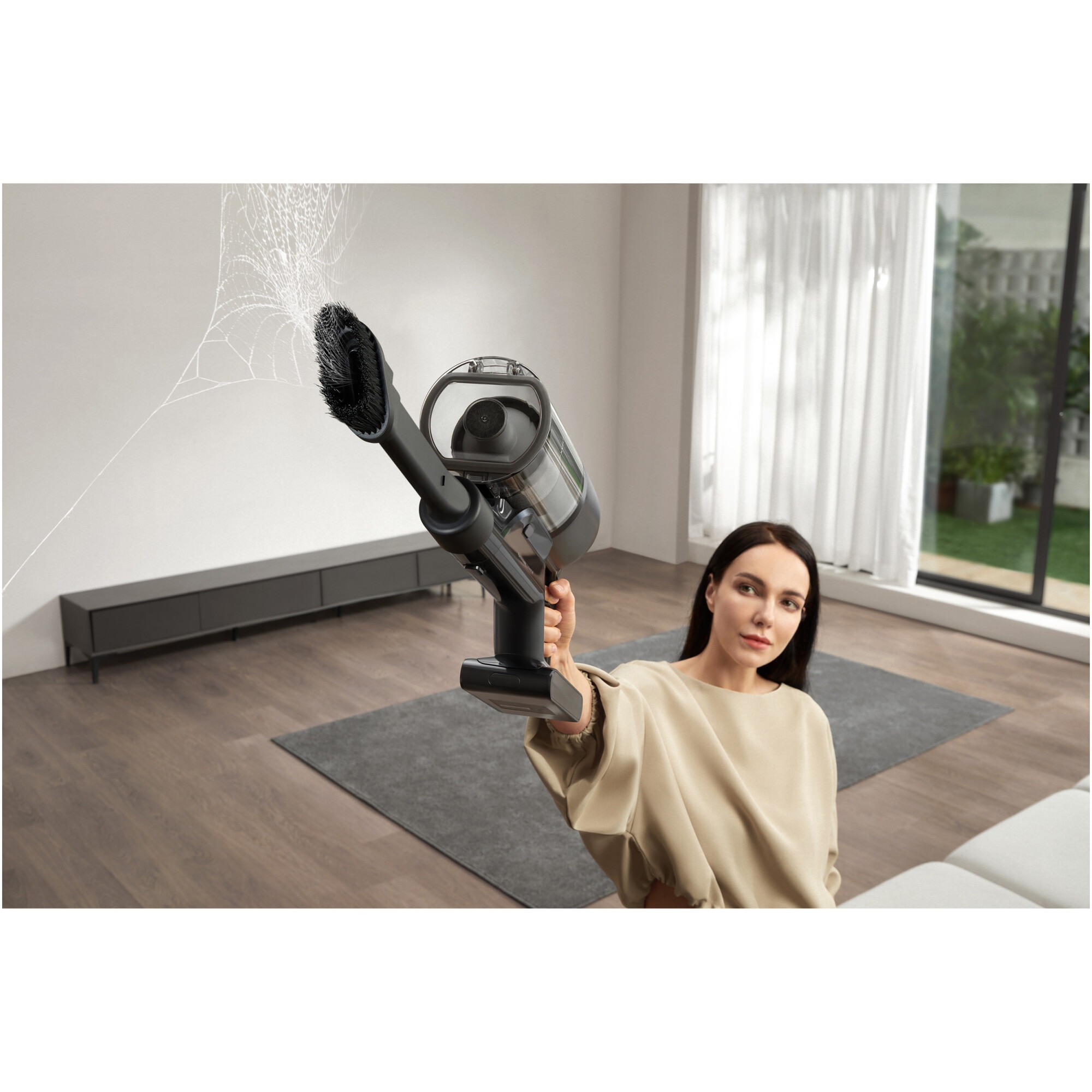 Aspirator vertical Dreame Z30 AquaCycle VZV77B, 28000Pa, 310AW, HEPA H14 99,99%, autonomie 90 min, baterie 3200mAh, rezervor 0,6L, perie umeda motorizat, perii CelesTect™ cu iluminare, perie anti-incurcare, LCD, negru-gri