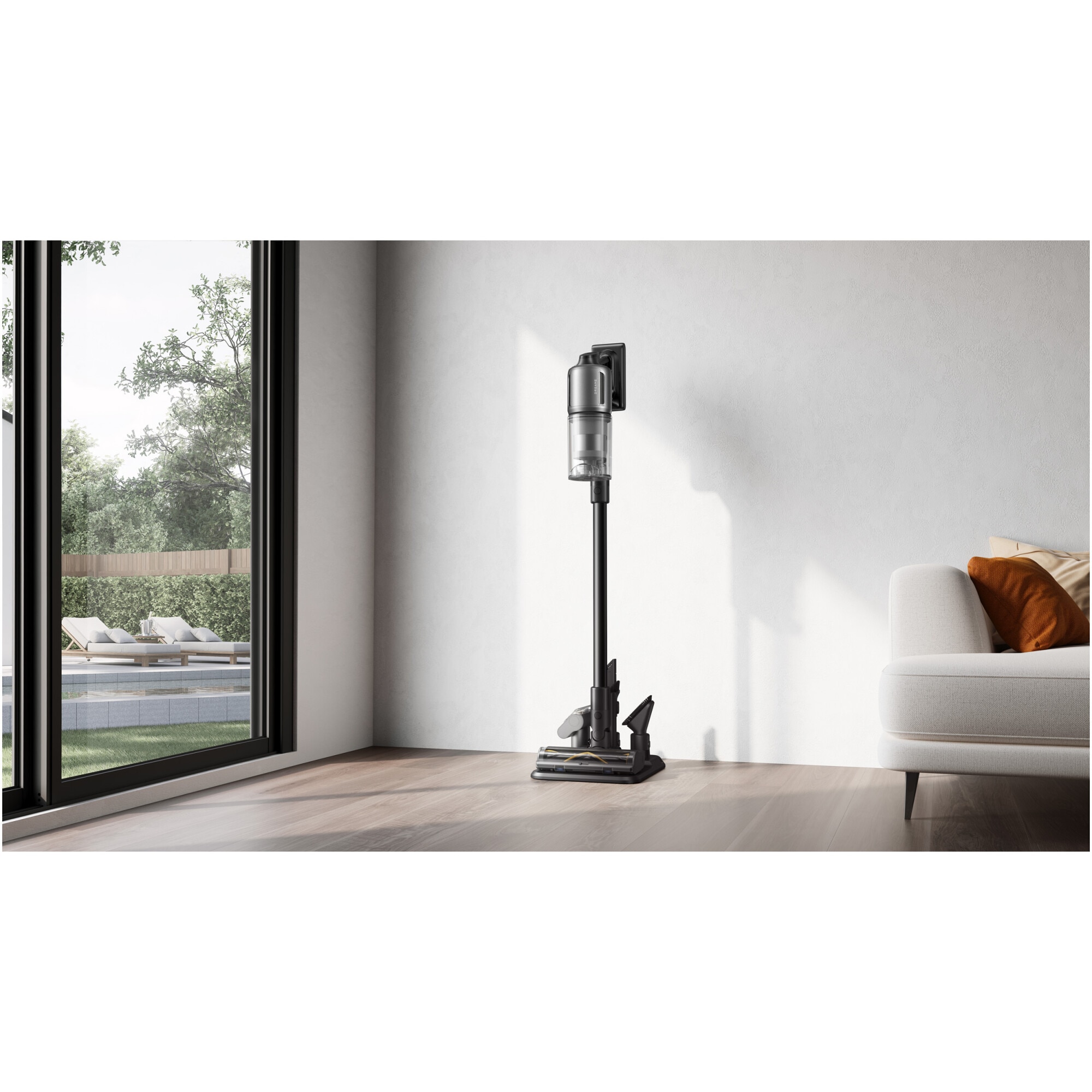 Aspirator vertical Dreame Z30 AquaCycle VZV77B, 28000Pa, 310AW, HEPA H14 99,99%, autonomie 90 min, baterie 3200mAh, rezervor 0,6L, perie umeda motorizat, perii CelesTect™ cu iluminare, perie anti-incurcare, LCD, negru-gri