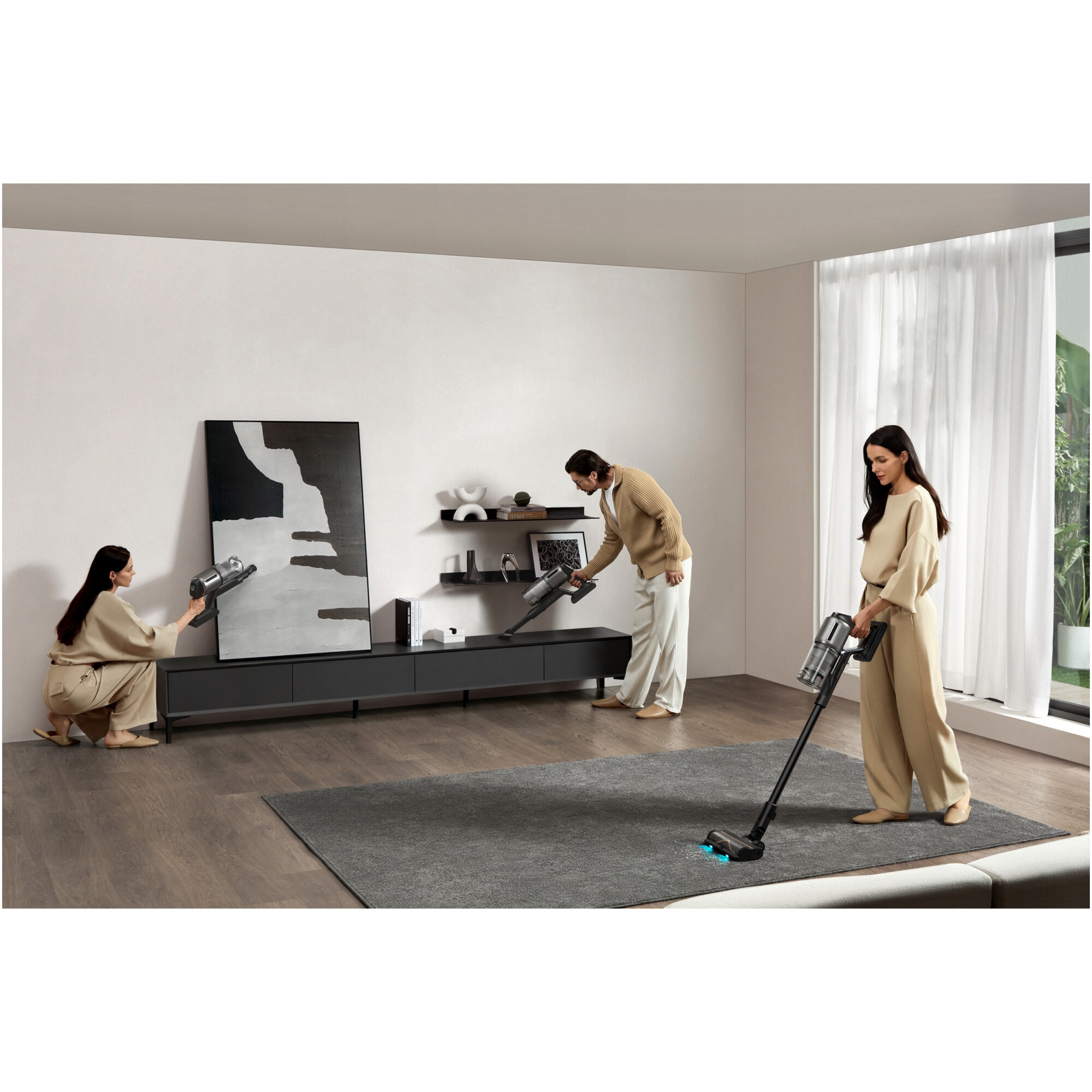 Aspirator vertical Dreame Z30 AquaCycle VZV77B, 28000Pa, 310AW, HEPA H14 99,99%, autonomie 90 min, baterie 3200mAh, rezervor 0,6L, perie umeda motorizat, perii CelesTect™ cu iluminare, perie anti-incurcare, LCD, negru-gri