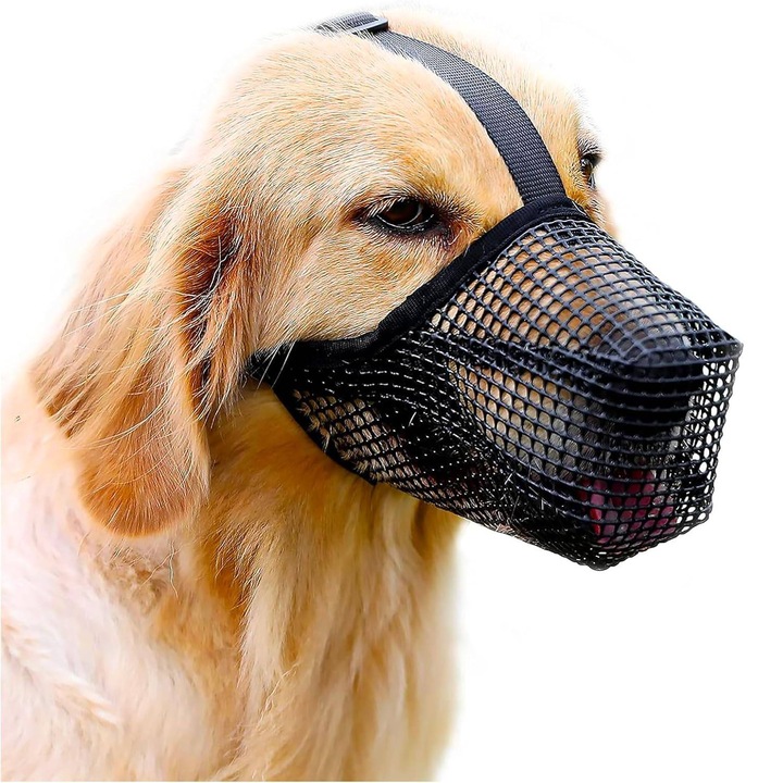 Botnita pentru caini, FngyuyeUIB, ajustabila, plasa respirabila, negru, L