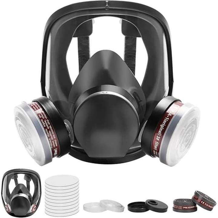 Masca de protectie, WALALLA, reutilizabil cu filtru, reglabil, protectie respiratorie, gri