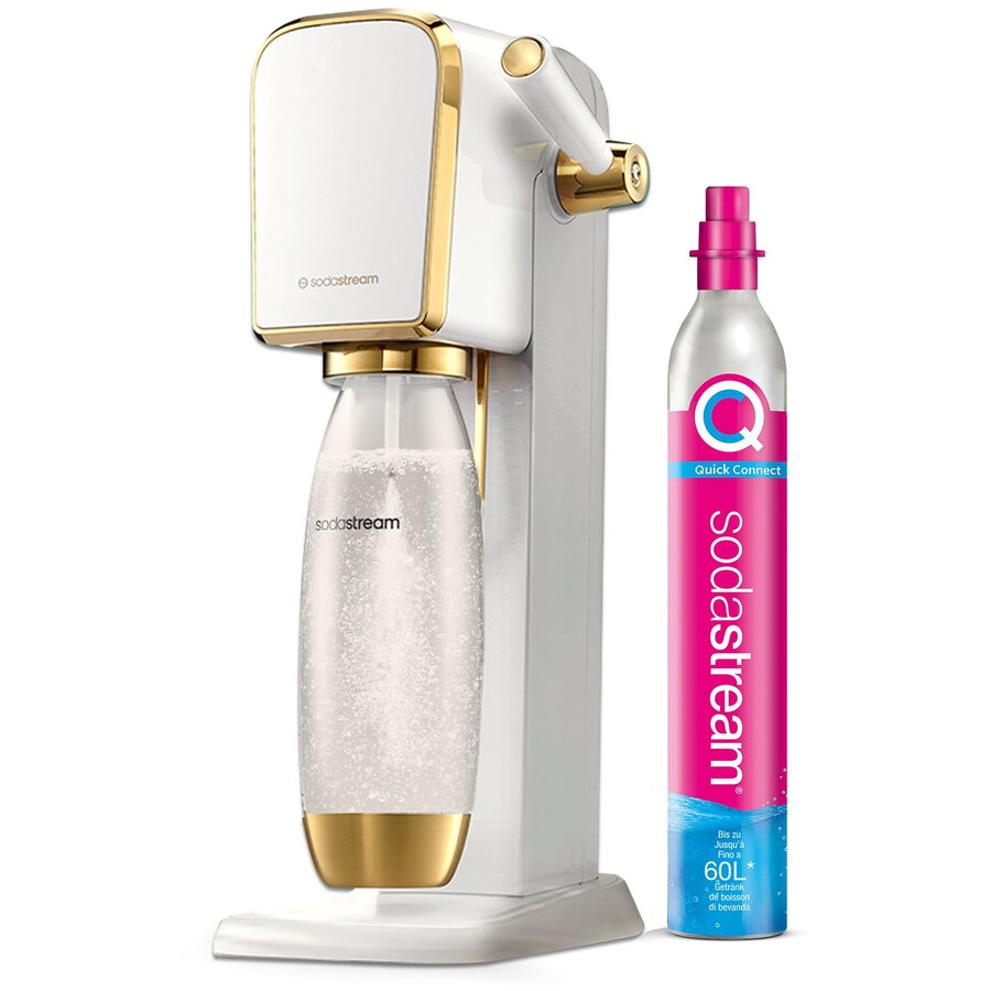 Pachet aparat pentru bauturi carbogazoase SodaStream Terra White +