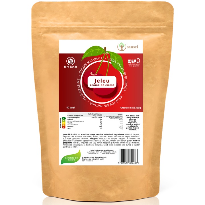 Jeleuri Sansei, Galaretka fara zahar, aroma de cirese, 350g