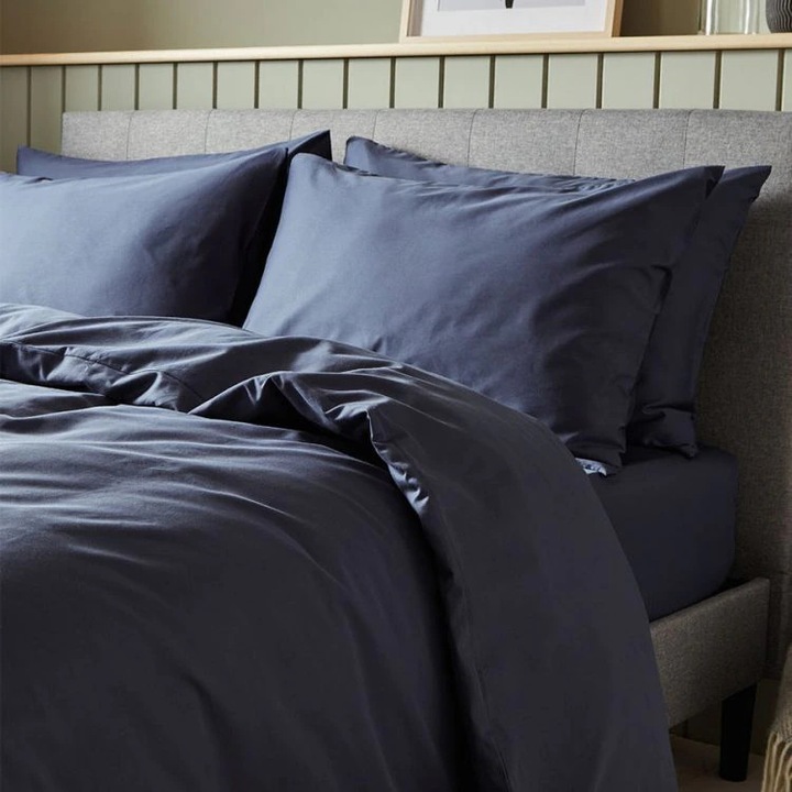 Cearceaf pentru pat Kotonia Home, bumbac 100%, bleumarin, 240x260cm