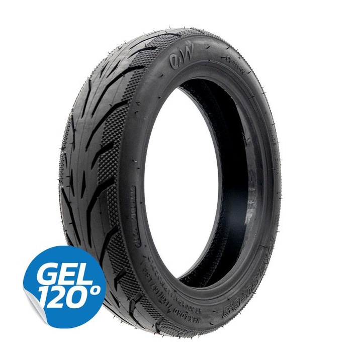 Anvelopa trotineta electrica, fara camera, eWheel, Tubeless Cityroad 10X2.50-6.5, cu gel, negru, Motorevolution