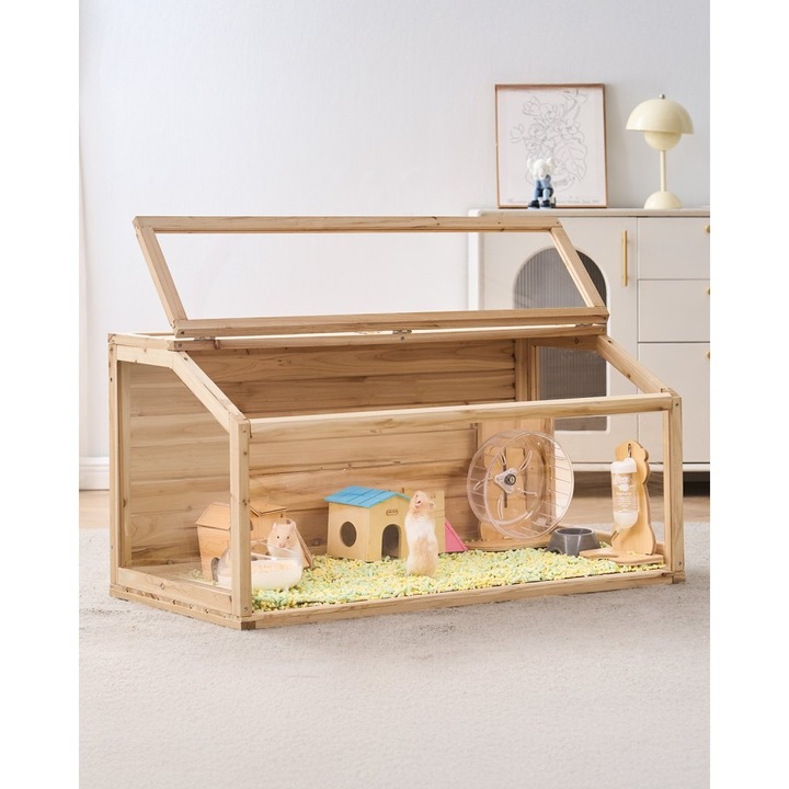 Cusca Hamsteri Habitat, Popas din Lemn, 48 inch, Pentru Animale Mici, Rozatoare, Soareci