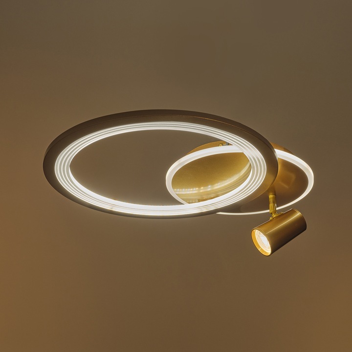 Плафон Cassiopeia със смарт управление, златен, led 69w, 6900lm, 3000-6000k, 2815GD/1+1