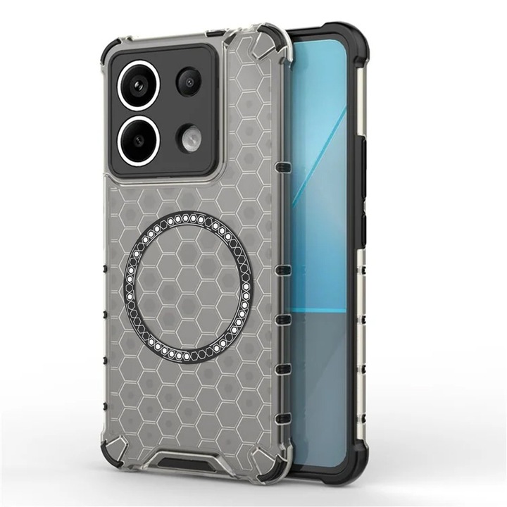 Xiaomi Redmi Note 13 Pro 5G / Poco X6 Daden® méhsejttok, MagSafe, ütésálló, fokozott védelem, vezeték nélküli töltés, füstfekete