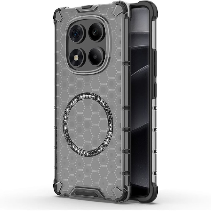 Xiaomi Redmi Note 14 Pro 5G / Poco X7 Daden® méhsejttok, MagSafe, ütésálló, fokozott védelem, vezeték nélküli töltés, füstfekete