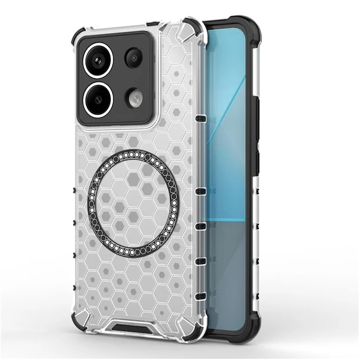 Xiaomi Redmi Note 13 Pro 5G / Poco X6 Daden® méhsejttok, MagSafe, ütésálló, fokozott védelem, vezeték nélküli töltés, füstfehér