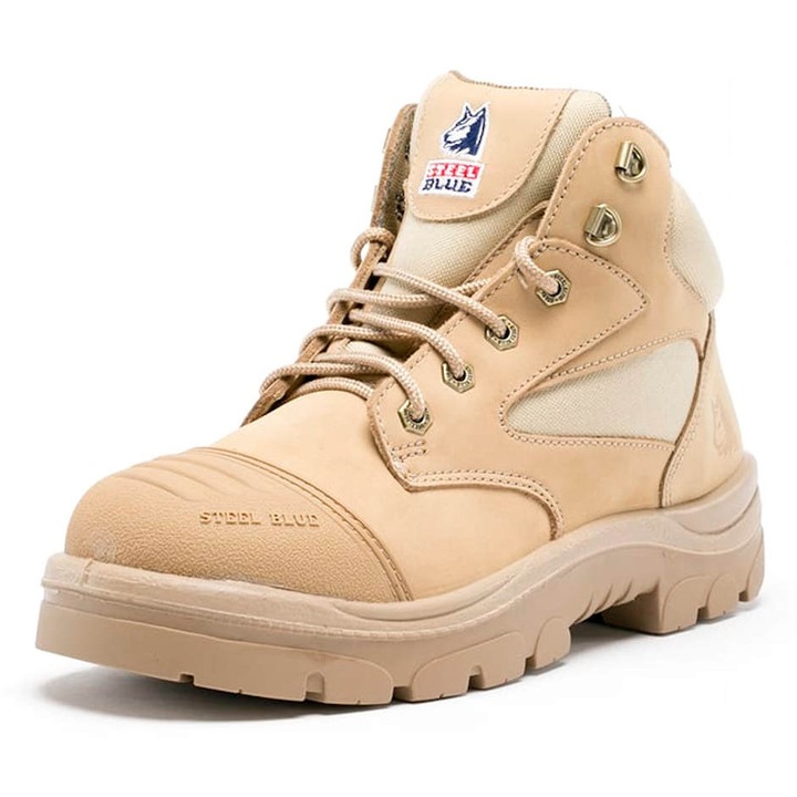 Bocanci de protectie Steel Blue Parkes Zip, piele nubuc, rezistenti la apa, talpa TPU, 95mm, S3