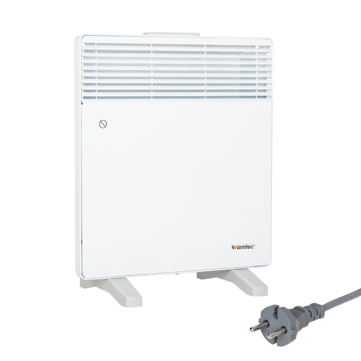Radiator Electric Portabil Cu Picioare, Emultimax, Ewx-500W, Putere: 500 W, Interval De Reglare A Temperaturii: 6°C Pana La 30°C, Mod De Functionare Antiinghet: 5°C Pana La 7°C, Protectie Impotriva Supraincalzirii, 45 x 40 x 8 cm, Alb