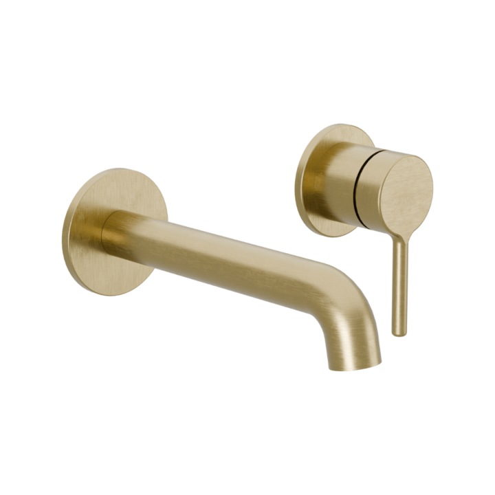 Delta Pi vékony szaniter csaptelep, Excellent, szálcsiszolt arany, 176 mm, Kerox kerámia, komplett szett