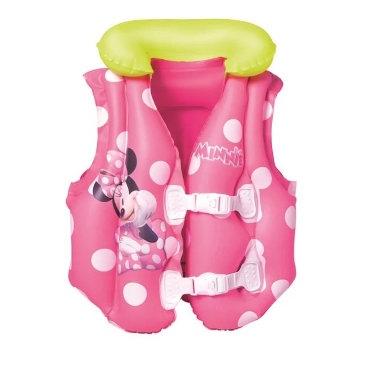 Vesta gonflabila pentru inot copii Minnie, CARODIS, 51x46 cm, 3-6 ani, roz/galben