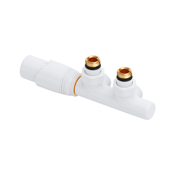 Set termostat integrat Volaro 2.0, Excellent, 4 culori, pentru calorifere cu racord GZ 1/2", alb mat