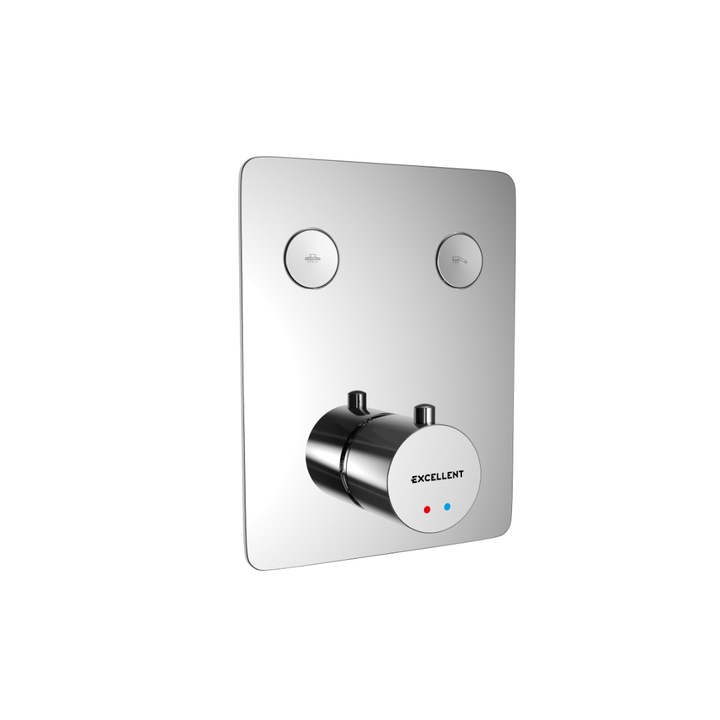 Baterie dus si cada Krotos incastrata, cu 2 functii, termostatica, cromata