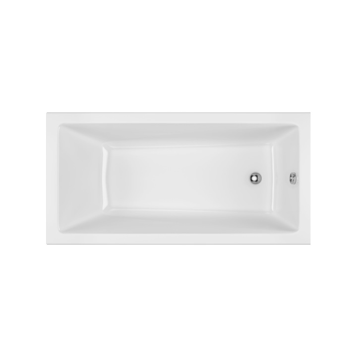 Cada dreptunghiulara Excellent Wave Slim, 160x80 cm, alb lucios, 18mm margine subtire