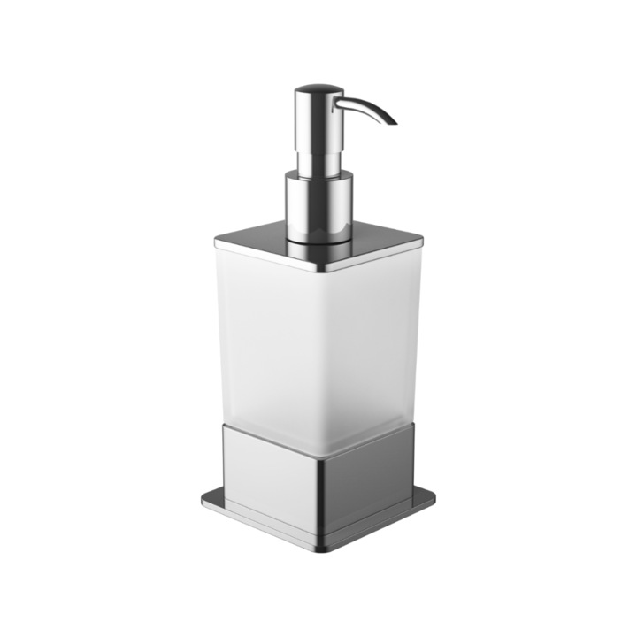 Riko folyékonyszappan tartó, Excellent, metál, matt üveg, króm