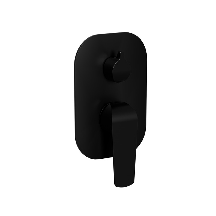 Clever 2.0 zuhanyfej-wannowa elem, 2 funkció, fekete, puha, Fix-Box-szal, Kerox kerámia