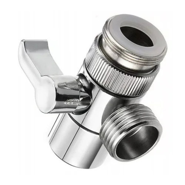 Diverter 3 cai pentru robinet, cu iesiri G1/2, din cupru si aliaj de zinc, pentru dus si robinet