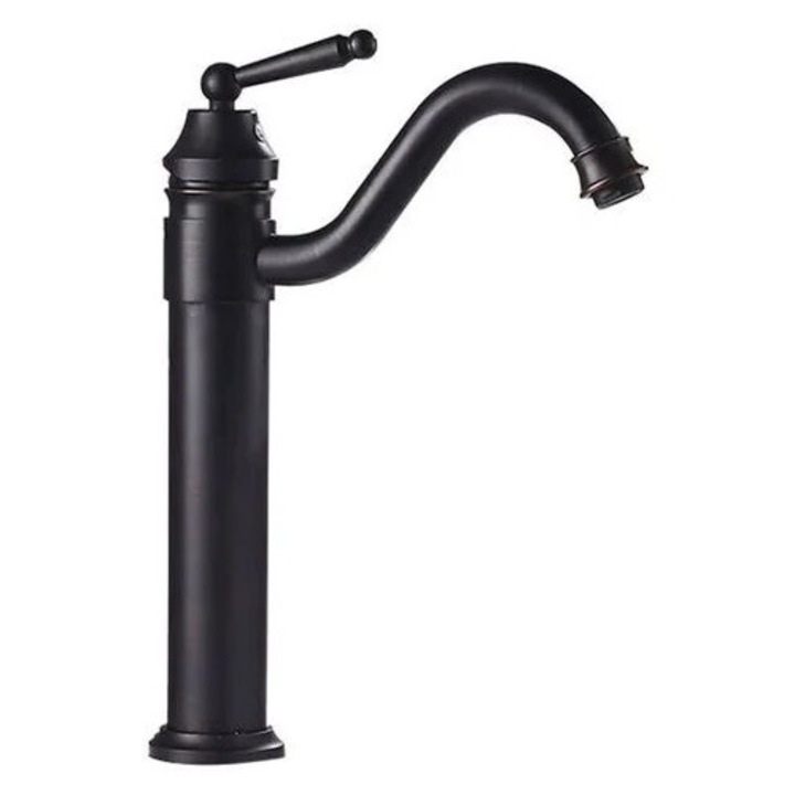 Csaptelep, fekete, 360°-ban forgatható