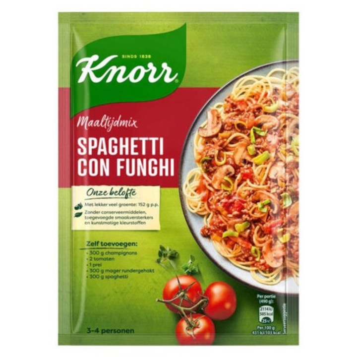 Baza condimente Knorr, pentru Spaghetti Con Funghi, 65g