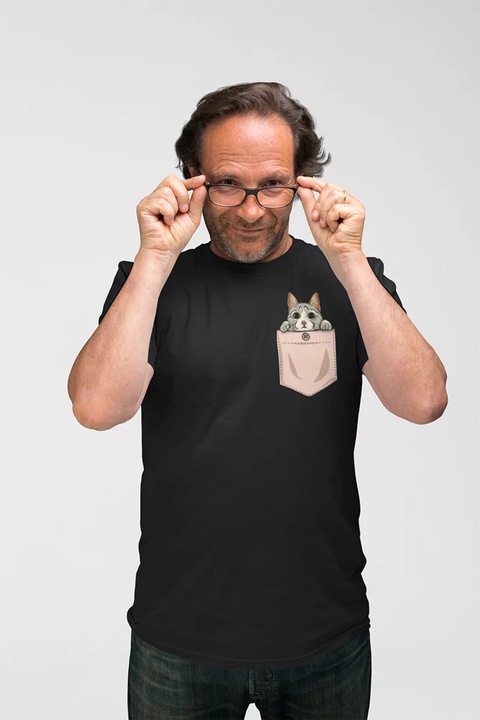 PO00009CuteCatPocket, Fekete