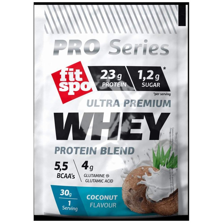 Supliment alimentar FIT SPO Pro Series / Ultra Premium Whey, Nuca de cocos, 30 grame