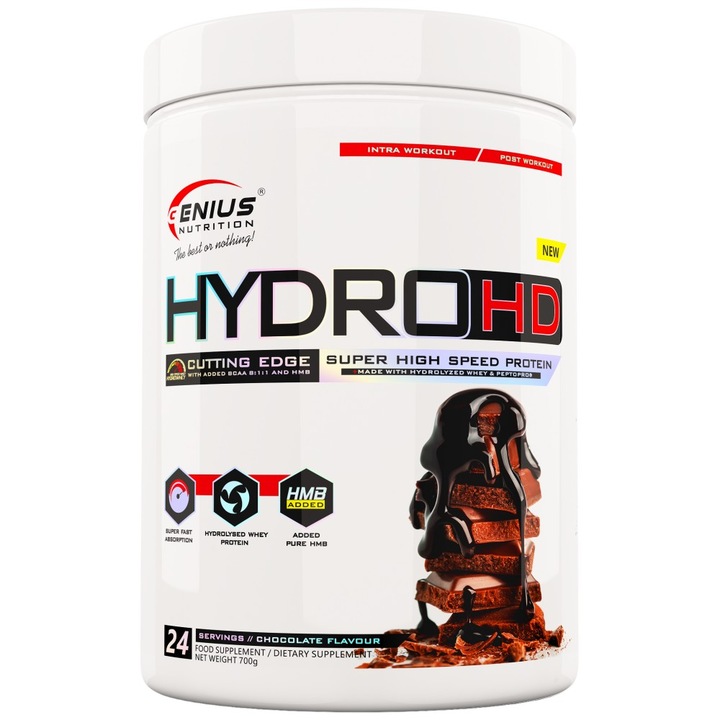 Хранителна добавка Genius Nutrition Hydro-HD, Шоколад, 700 грама