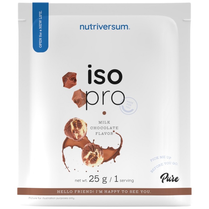 Хранителна добавка Nutriversum Iso Pro Pure Whey Isolate with N-Zyme System, Ягода, 25 грама
