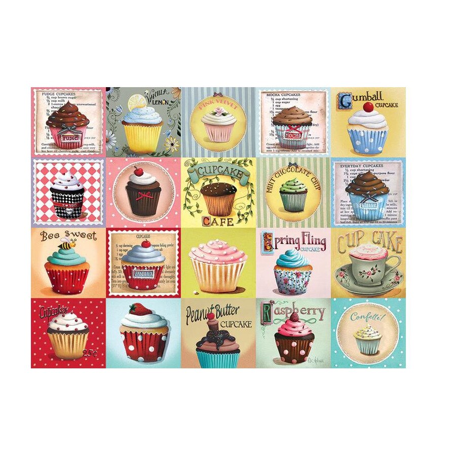 Cobble Hill Puzzle 275 Pezzi Per Adulti E Bambini: Cupcake Cafè, Poster Incluso, Dimensioni 99,7 X 67,6 Cm, Fatto In USA